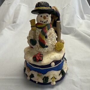Frosty The Snowman Music Box By Home For The Holidays Wind Up Works Vintage